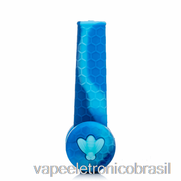 Vape Eletronico Stratus Trio Tubo De Silicone Mármore Azul (azul Bebê/azul)